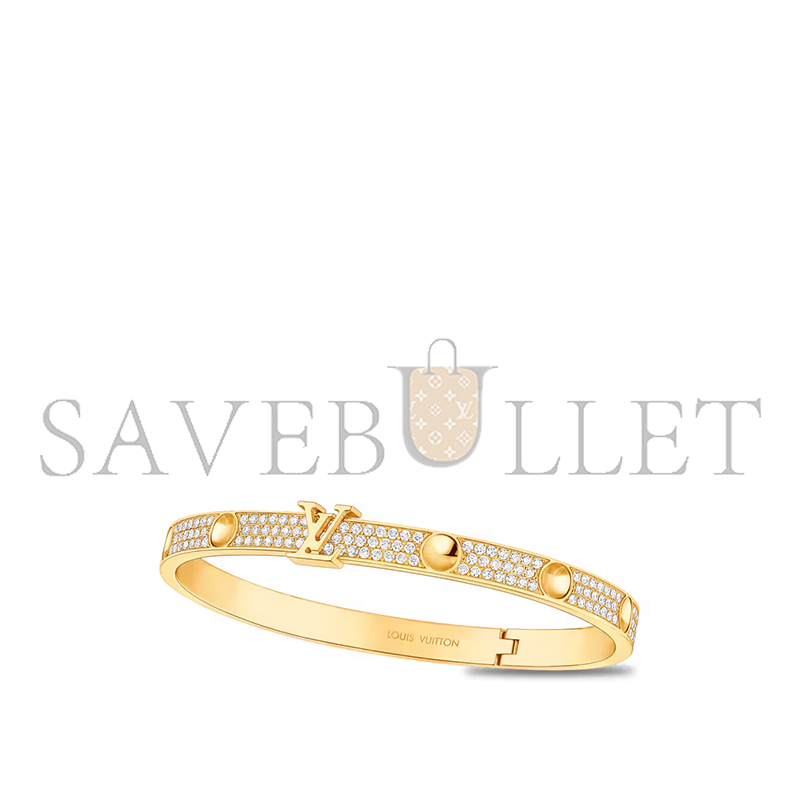 LOUIS VUITTON EMPREINTE BANGLE, YELLOW GOLD AND PAVE DIAMONDS Q95785 LOUIS VUITTON EMPREINTE BANGLE, YELLOW GOLD AND PAVE DIAMONDS Q95785